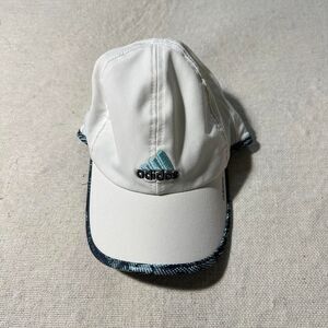 Adidas Women's One Size White and Blue Adjustable Athletic Hat